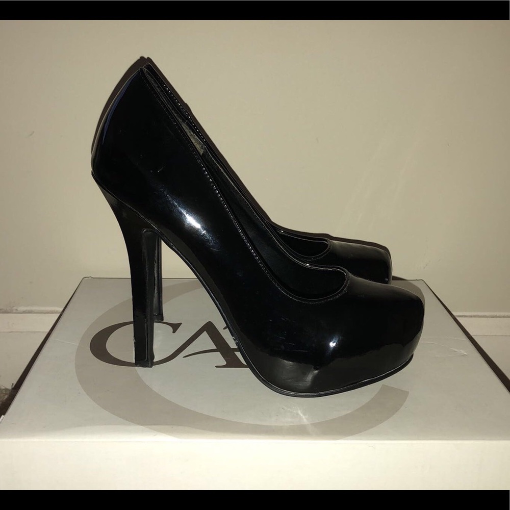 Call It Spring Black Patent Leather Heel